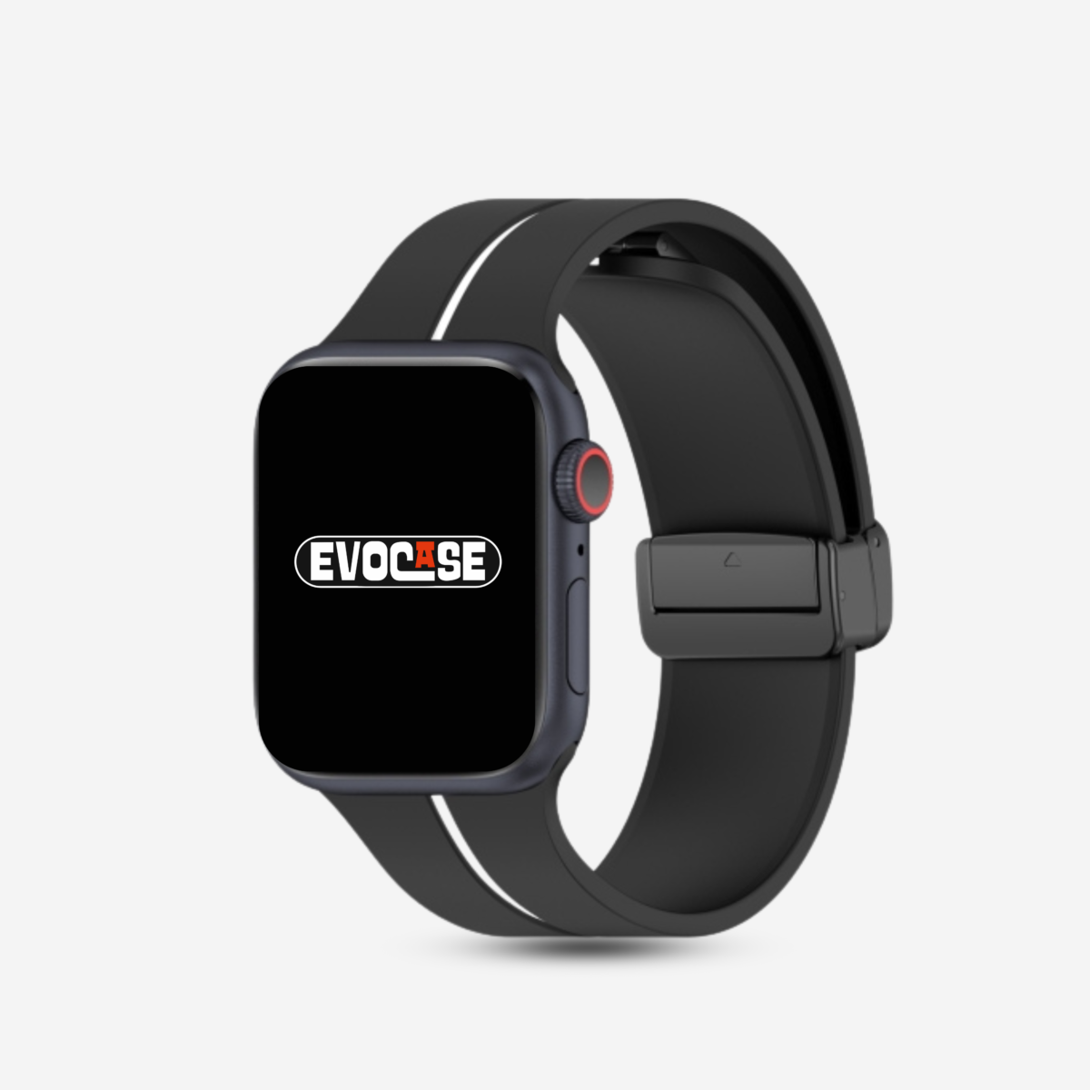 Evocase silicone apple watch straps black