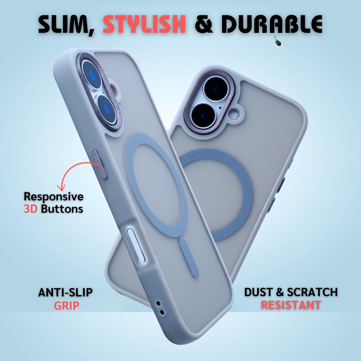 EVOCASE iPhone 16 Case – Anti-Yellowing and Scratch Resistant