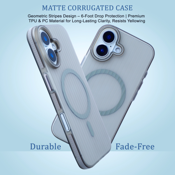 EVOCASE MagSafe SlimFit iPhone 16 Case – Wave Design, Shockproof, Wireless Charging