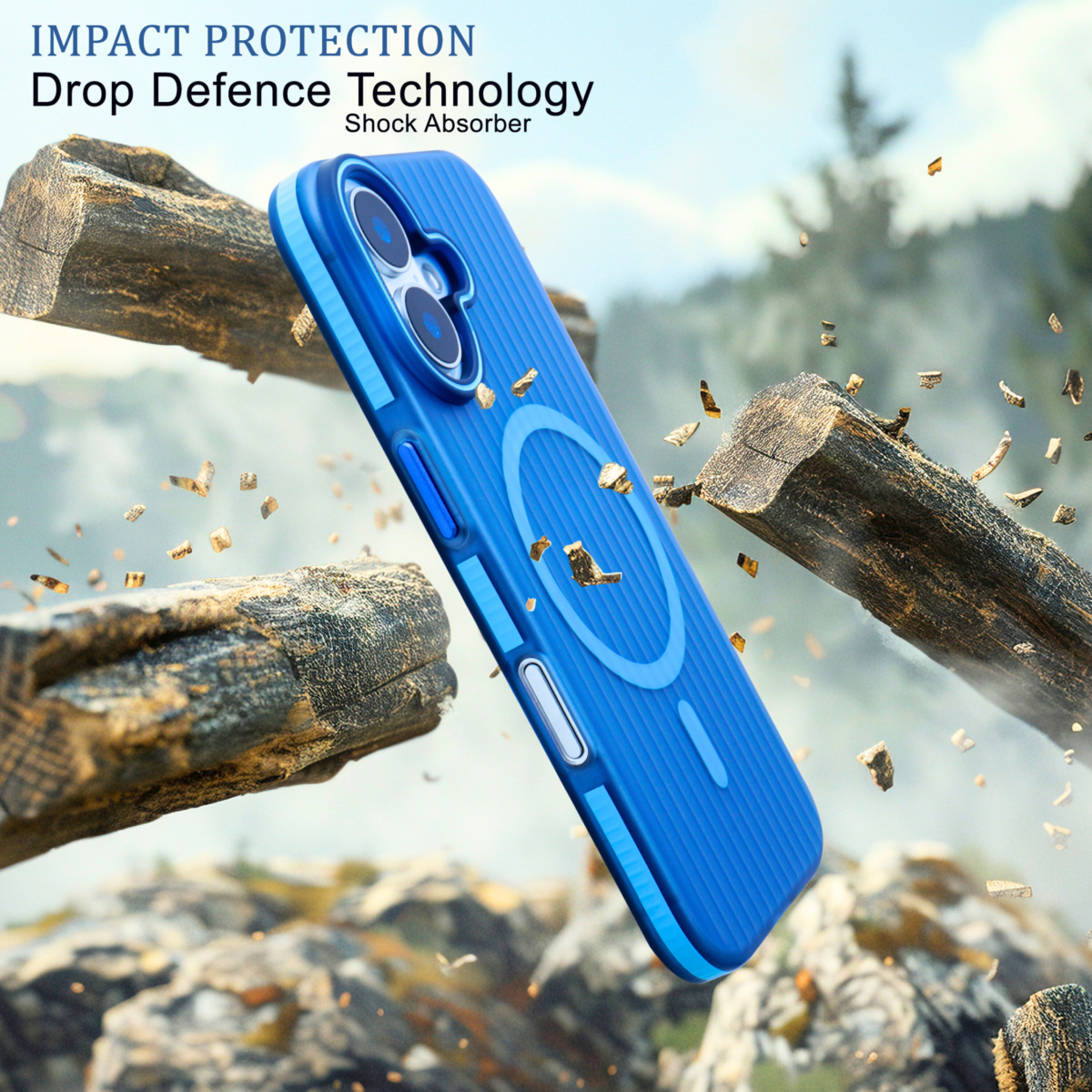 EVOCASE SlimFit Wave Design MagSafe iPhone 16 Case with Drop Protection