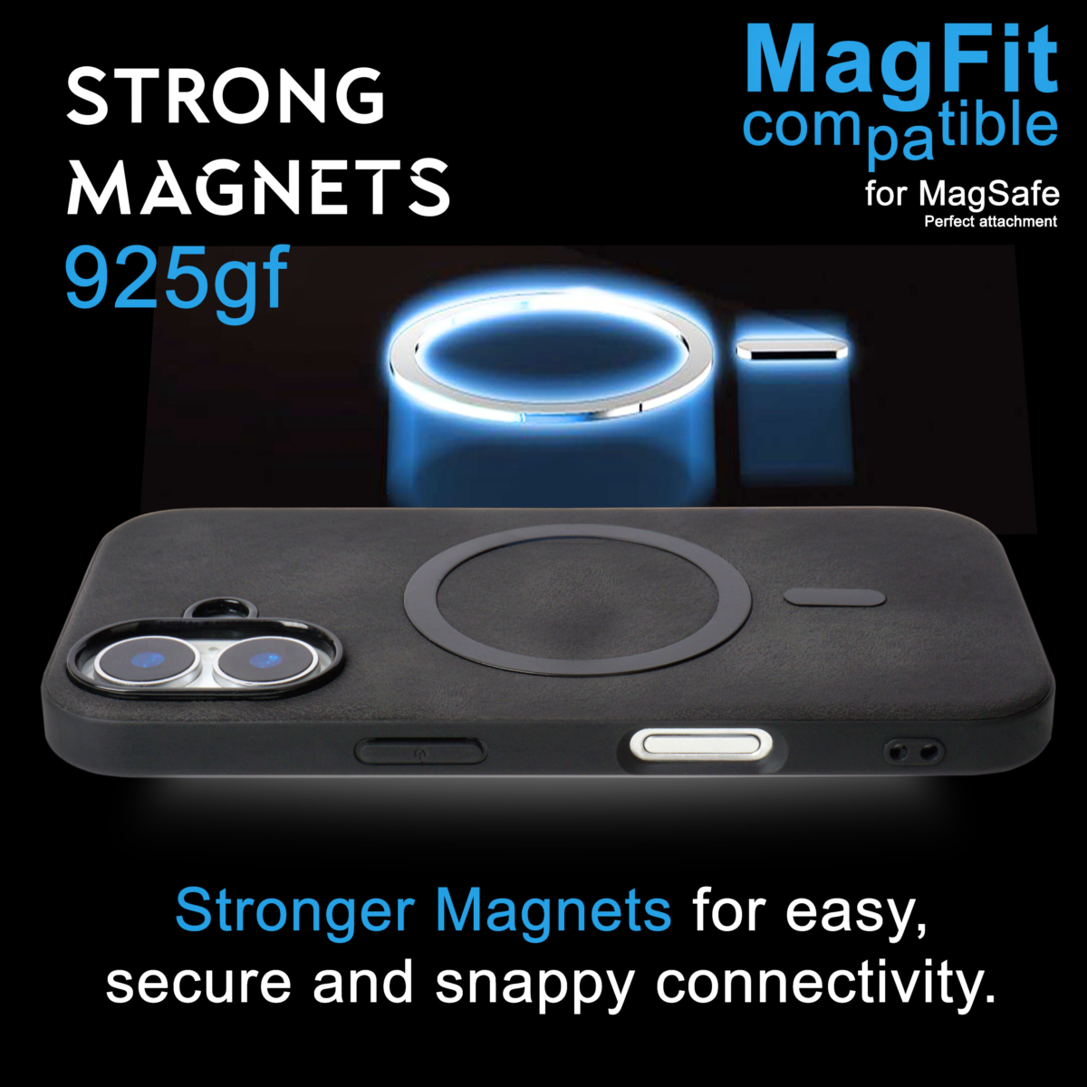 Luxury Leather iPhone 16 Case with MagSafe and Wireless Charging Compatibility