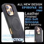 EVOCASE iPhone 16 Pro Leather Case with Scratch Resistance