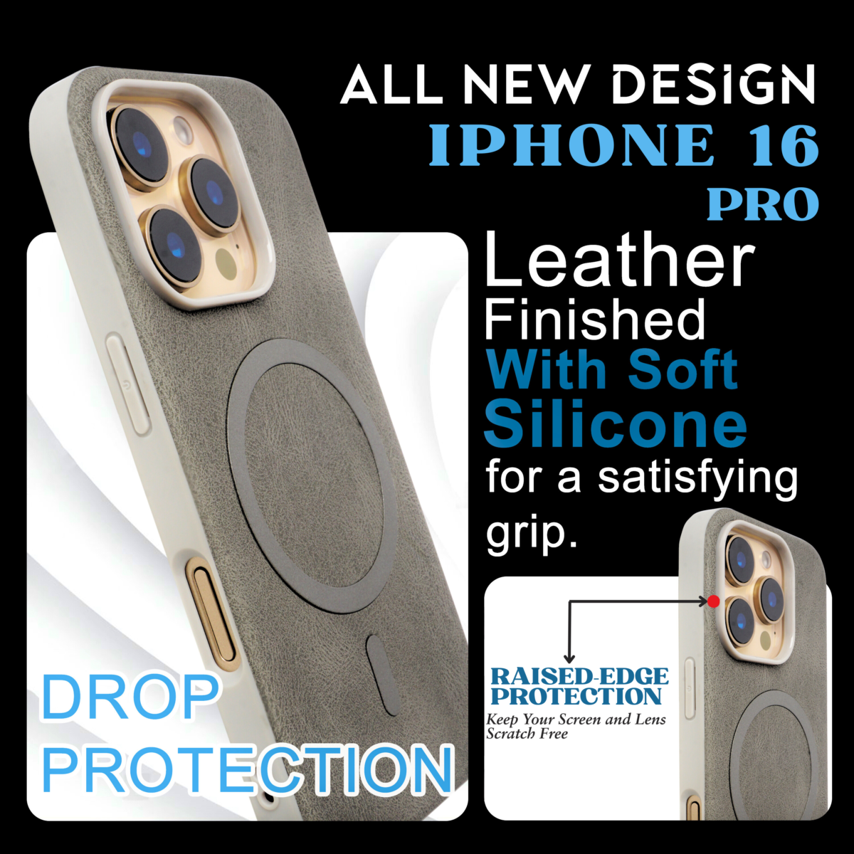EVOCASE iPhone 16 Pro Leather Case with Scratch Resistance