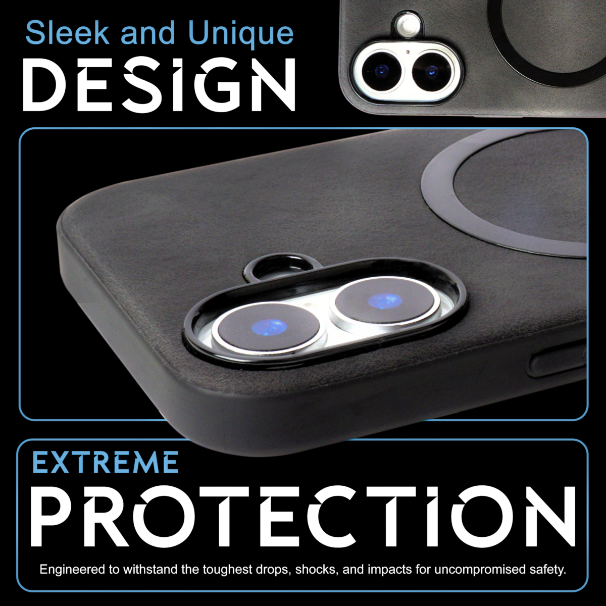 MagSafe Compatible Leather iPhone 16 Case by EVOCASE