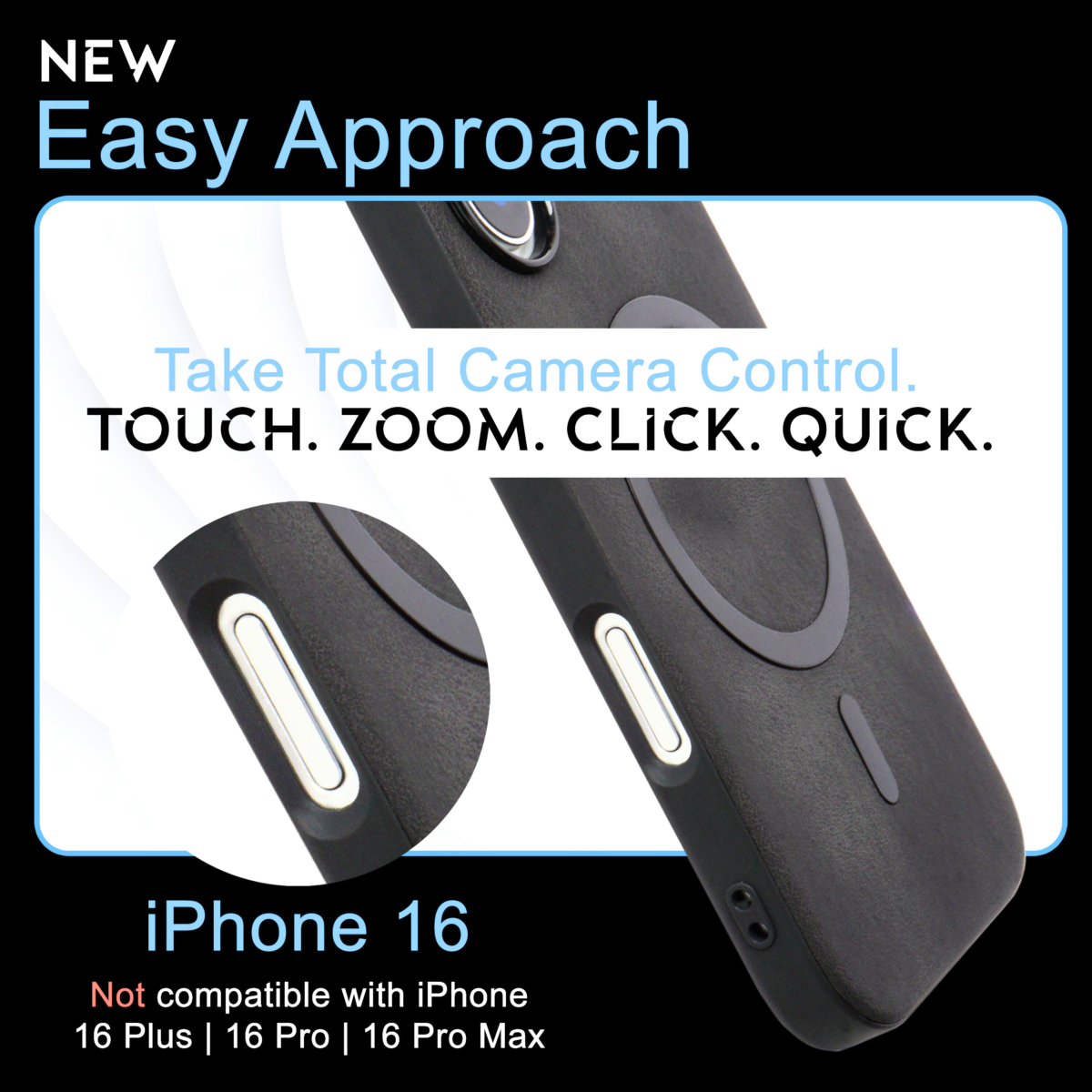 Durable Leather iPhone 16 Case with Wireless Charging and MagSafe