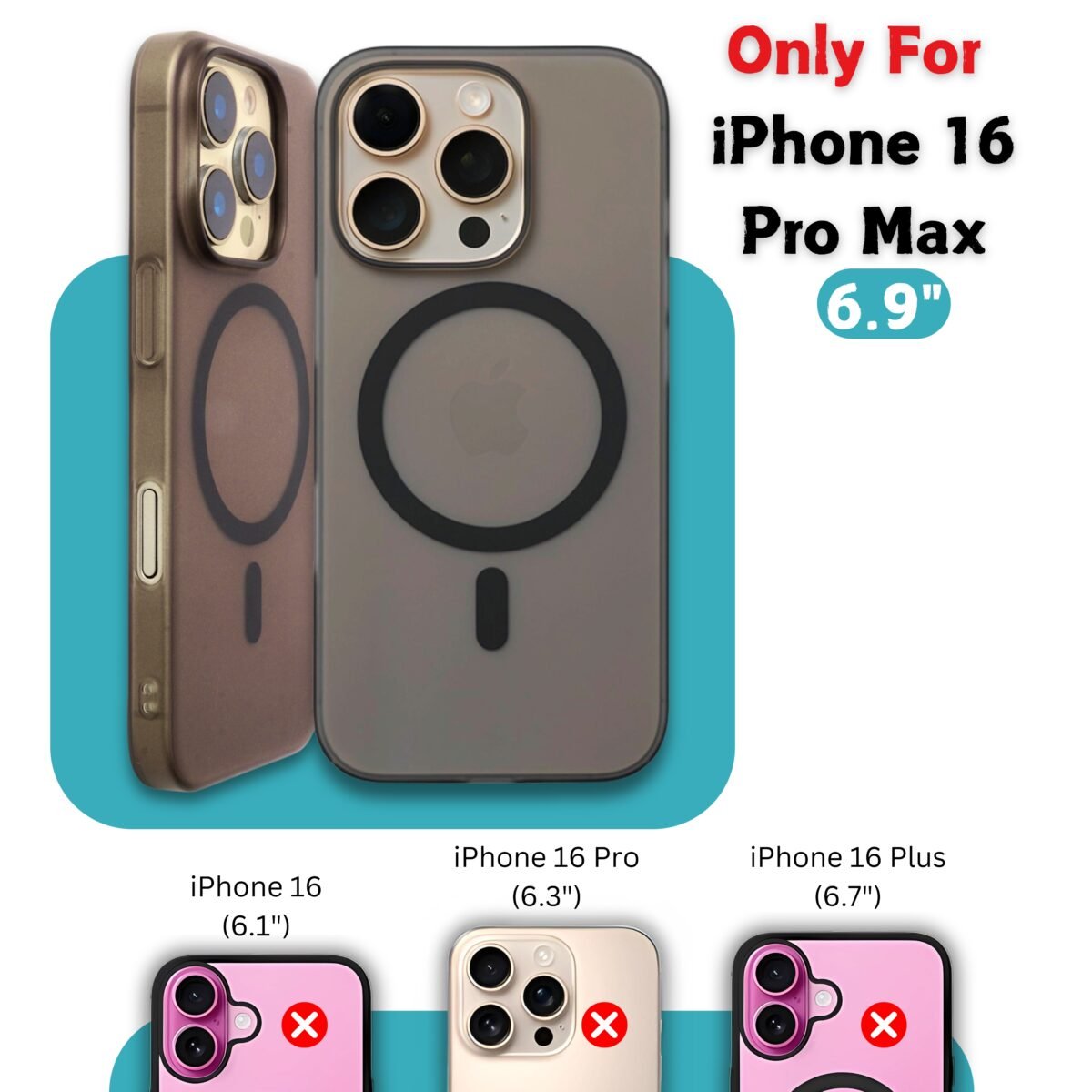 Hybrid PC+TPU Case for iPhone 16 pro max