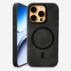 EVOCASE Leather MagSafe iPhone 16 Pro Case in Premium Black