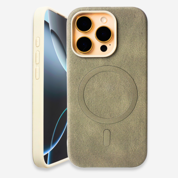 Premium Leather MagSafe iPhone 16 Pro case