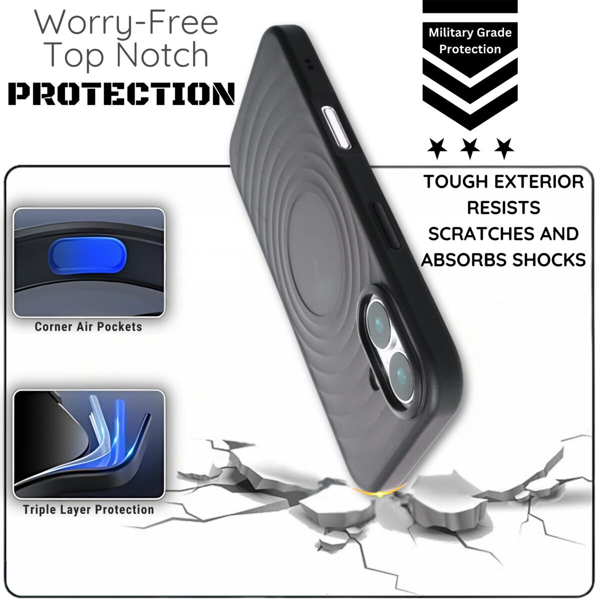 Drop-Resistant iPhone 16 Cover