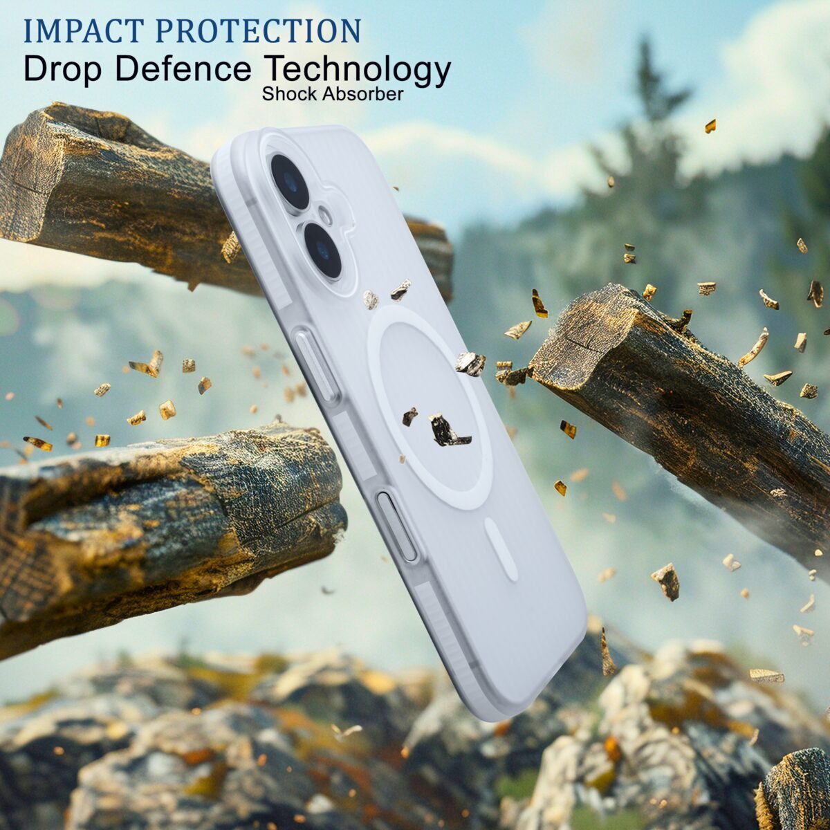 EVOCASE SlimFit Wave Design MagSafe iPhone 16 Case with Drop Protection