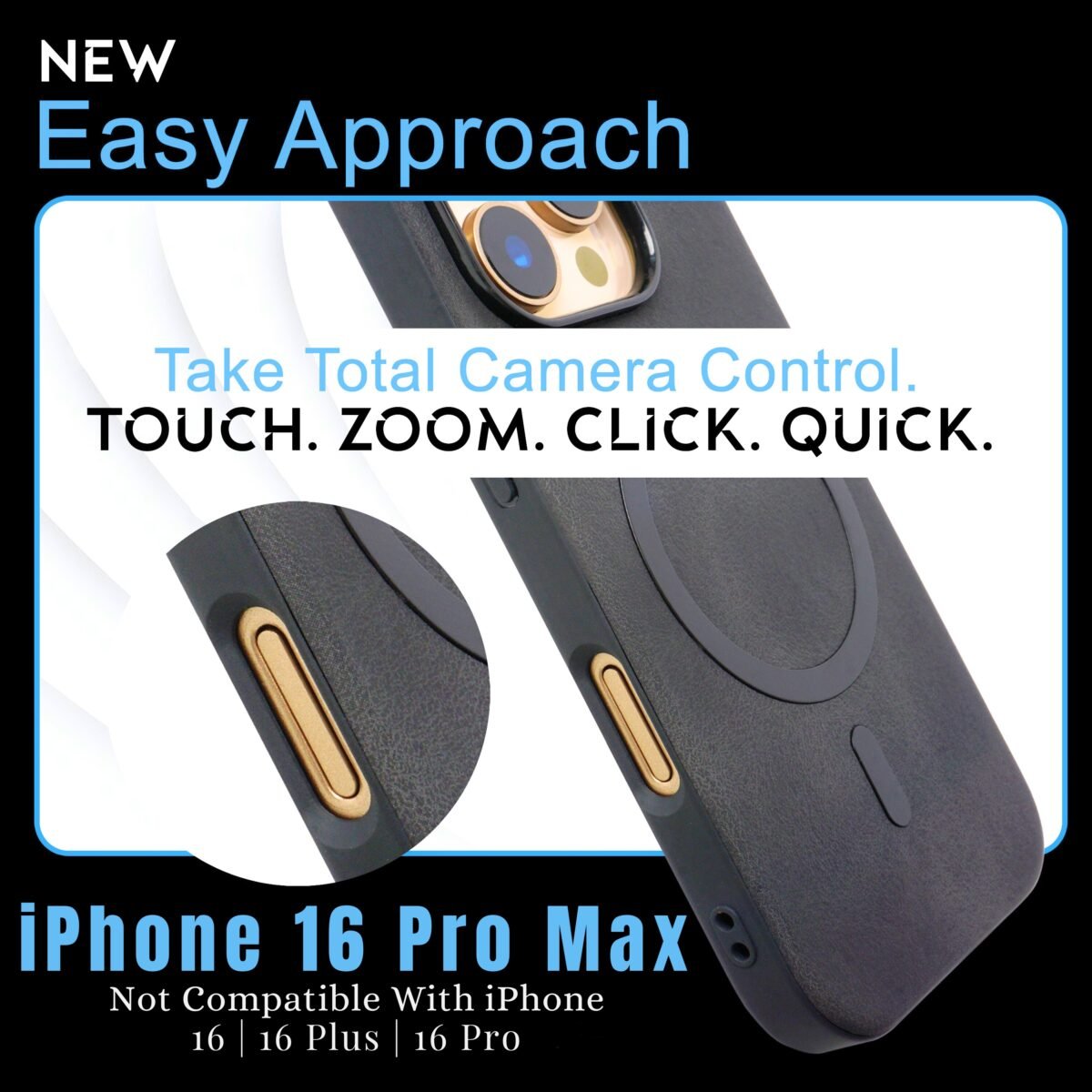 Luxury Leather iPhone 16 Pro Max Case with Precise Cutouts