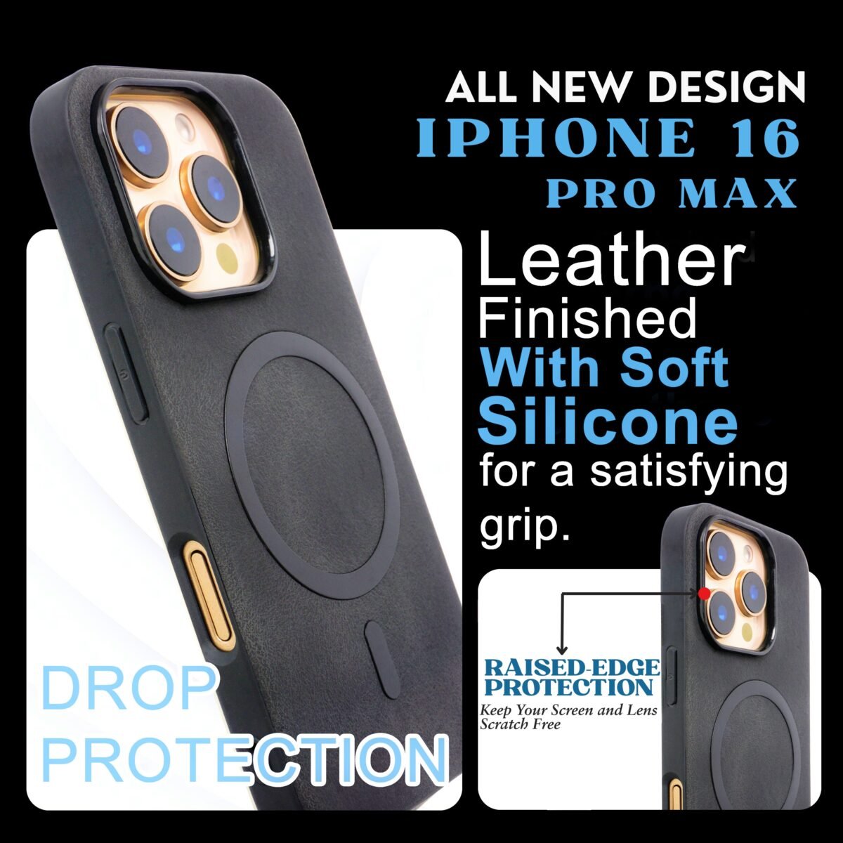 EVOCASE iPhone 16 Pro Max Leather Case with Scratch Resistance